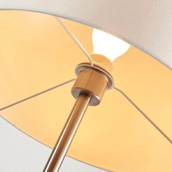Lampa stojąca Parsa Lindby, biały / opal, salon / jadalnia, tkanina / materiał / jedwab, młodzieżowy