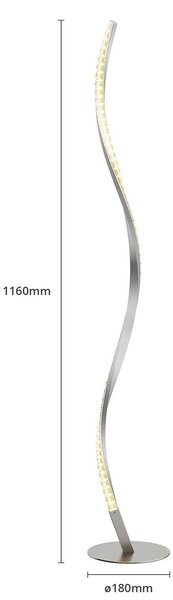 Lampa stojąca LED Criostal Lindby, możliwość ściemniania, aluminiowy / szary / cynkowy, salon / jadalnia, aluminium, nowoczesny