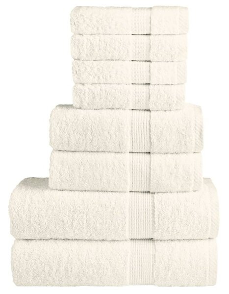 Zestaw 8-częściowy ręczników premium solund, kremowy, 600 g/cm²