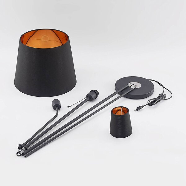 Lampa stojąca Efalia Lindby, czarny, salon / jadalnia, metal, nowoczesny