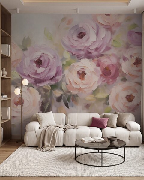 Fototapety Abstrakcyjne róże, imitacja obrazu, Fototapety Kwiaty, w05996 : Uwalls.pl
