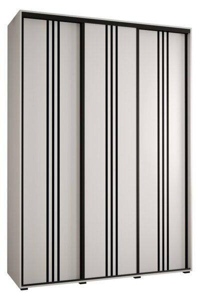 Szafa przesuwna wysoka Davos 6 180, gł. 45 cm biały + biały + czarny