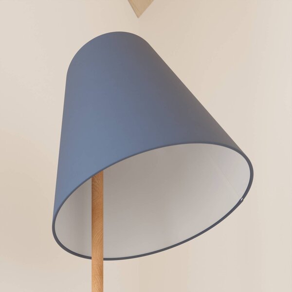 Lampa stojąca Jinda Lucande, niebieski, salon / jadalnia, tkanina / materiał / jedwab, skandynawski