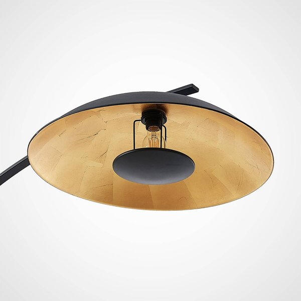 Lampa łukowa - lampa stojąca Emilienne Lindby, czarny, salon / jadalnia, metal, nowoczesny