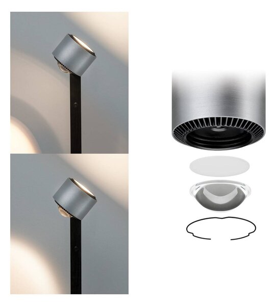 Paulmann Lampa stojąca LED Aldan, możliwość ściemniania, czarny, salon / jadalnia, aluminium, nowoczesny