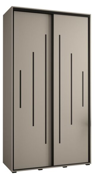 Szafa przesuwna wysoka Dakota 12 130, gł. 60 cm kaszmir + kaszmir + czarny
