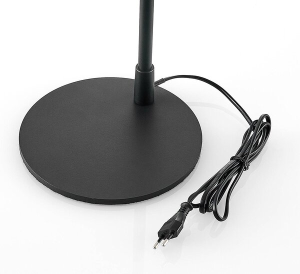 Lampa podłogowa Lindby Vlada, 144 cm, mosiądz, czarny, metal