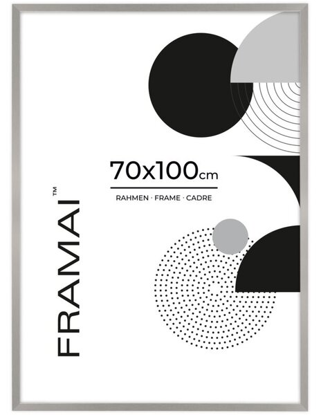 Srebrna ramka na zdjęcia w rozmiarze 70x100 cm FRAMAI®