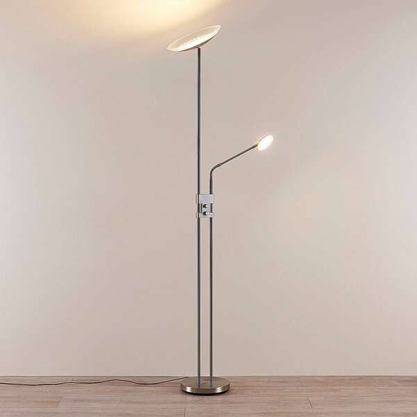 Lampa stojąca LED Jonne Lindby, możliwość ściemniania, aluminiowy / szary / cynkowy, salon / jadalnia, metal, nowoczesny