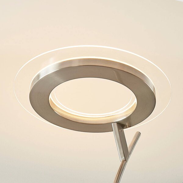 Lampa stojąca LED Darion Lindby, możliwość ściemniania, aluminiowy / szary / cynkowy, salon / jadalnia, metal, nowoczesny