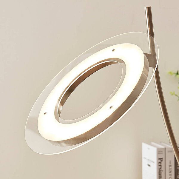 Lampa stojąca LED Darion Lindby, możliwość ściemniania, aluminiowy / szary / cynkowy, salon / jadalnia, metal, nowoczesny