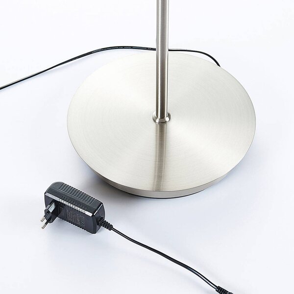 Lampa stojąca LED Darion Lindby, możliwość ściemniania, aluminiowy / szary / cynkowy, salon / jadalnia, metal, nowoczesny