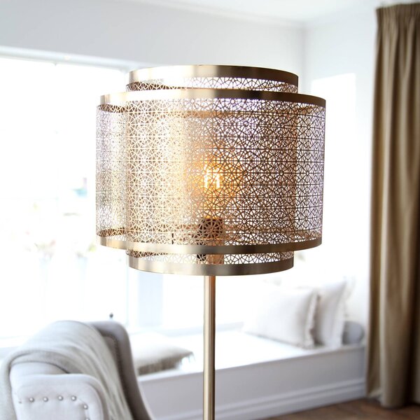 By Rydéns Lampa stojąca Hermine, mosiężny / złoty, salon / jadalnia, metal, orientalny / marokański