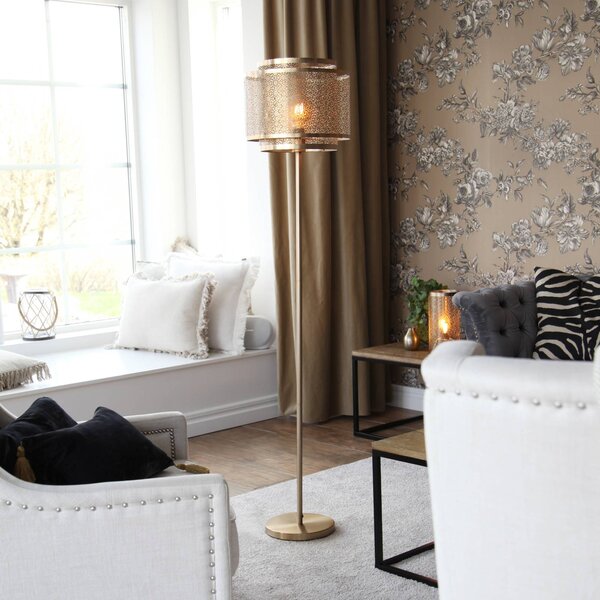 By Rydéns Lampa stojąca Hermine, mosiężny / złoty, salon / jadalnia, metal, orientalny / marokański