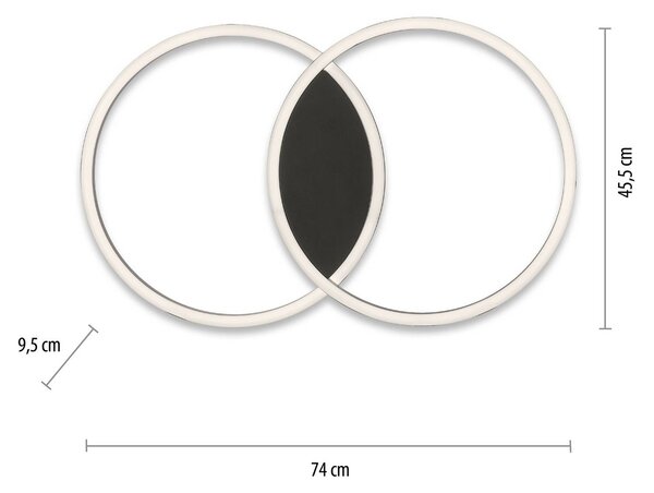 Q-Smart-Home Inteligentna lampa sufitowa Q-MARKO, możliwość ściemniania, czarny, salon / jadalnia, aluminium, nowoczesny