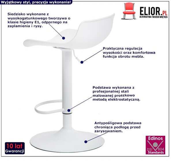 Biały designerski hoker nowoczesny M0-H10
