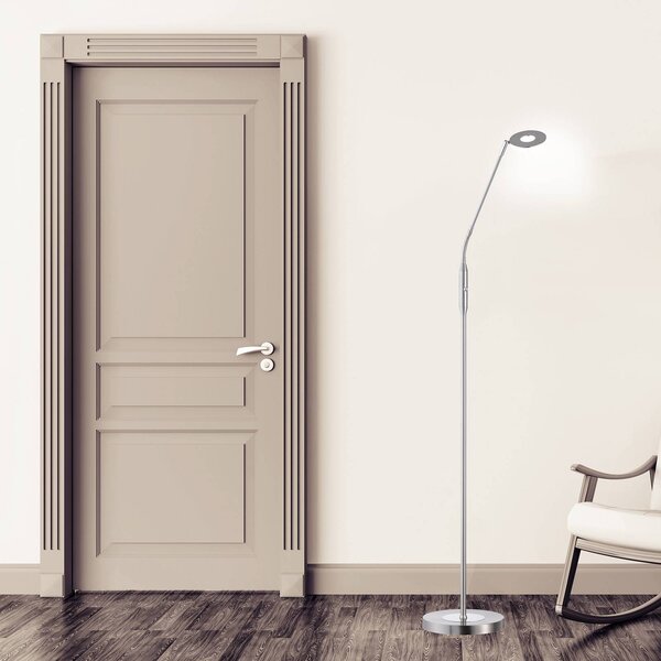 FISCHER & HONSEL Lampa stojąca LED Dent, możliwość ściemniania, aluminiowy / szary / cynkowy, salon / jadalnia, metal, nowoczesny