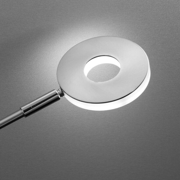 FISCHER & HONSEL Lampa stojąca LED Dent, możliwość ściemniania, aluminiowy / szary / cynkowy, salon / jadalnia, metal, nowoczesny