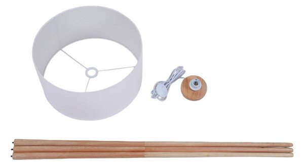 Lampa stojąca Charlia Lindby, biały / opal, salon / jadalnia, tkanina / materiał / jedwab, skandynawski