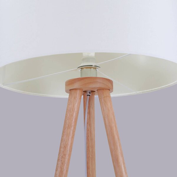 Lampa stojąca Charlia Lindby, biały / opal, salon / jadalnia, tkanina / materiał / jedwab, skandynawski