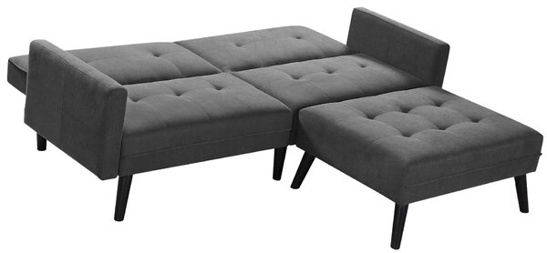 Rozkładana pikowana sofa+ Lanila - popielata