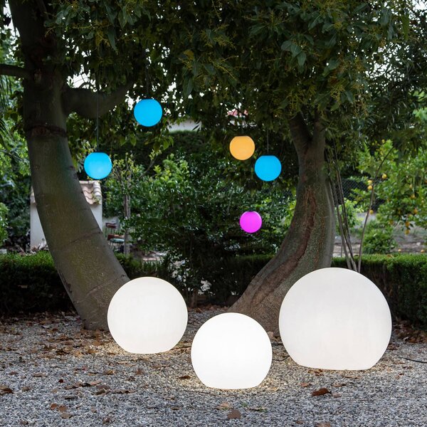 Newgarden Lampa stojąca Buly, Ø 80 cm Buly, biały / opal, tworzywo sztuczne, nowoczesny