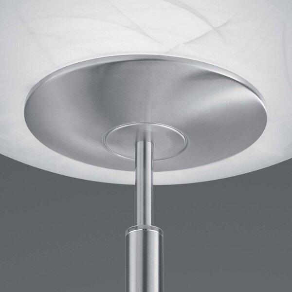 HELL Lampa stojąca LED Findus, możliwość ściemniania, aluminiowy / szary / cynkowy, salon / jadalnia, metal, nowoczesny