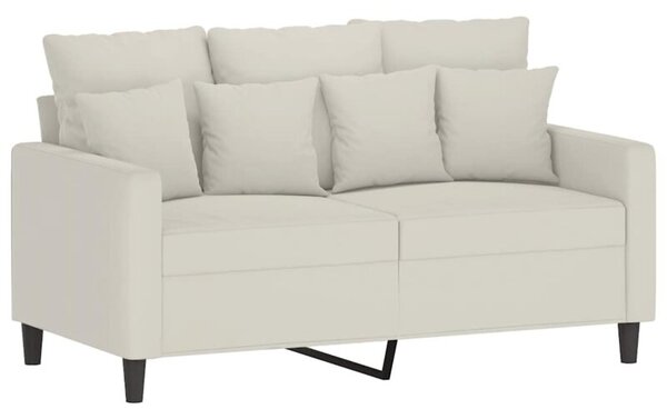 Sofa 2-osobowa, kremowy, 120 cm, tapicerowana aksamitem