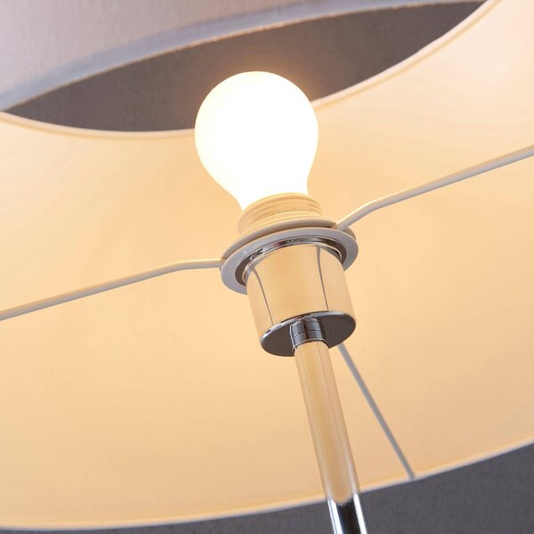 Lampa stojąca Katie Lindby, biały / opal, salon / jadalnia, drewno, skandynawski