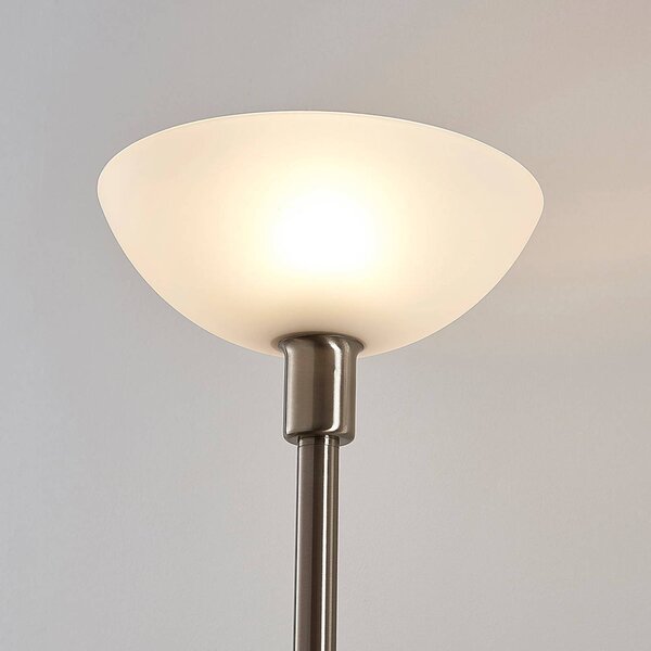 Lampa stojąca Jost Lindby, aluminiowy / szary / cynkowy, salon / jadalnia, metal, nowoczesny