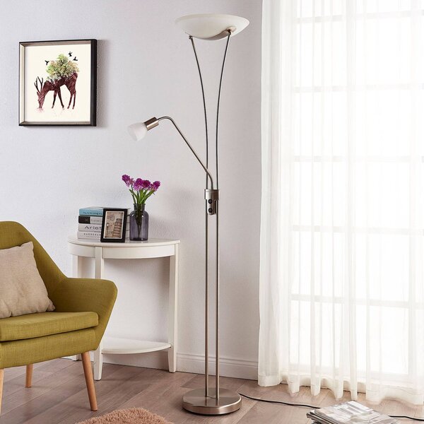 Lampa stojąca Felicia Lindby, aluminiowy / szary / cynkowy, salon / jadalnia, metal, nowoczesny
