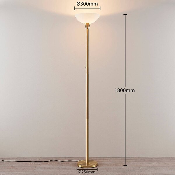 Lampa stojąca Ignacia Lindby, mosiężny / złoty, salon / jadalnia, metal, nowoczesny