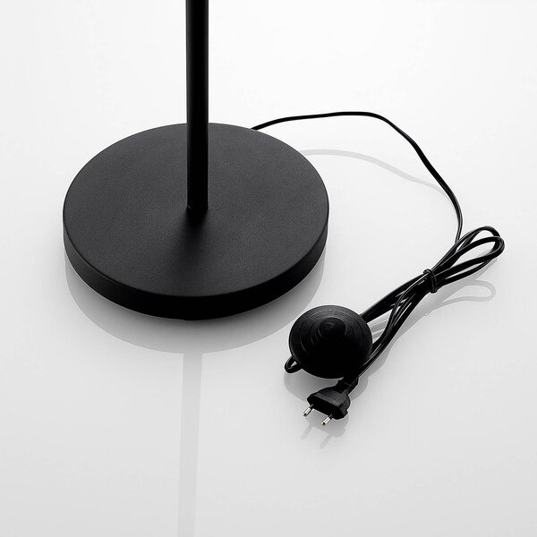 Lampa stojąca Nymar Lindby, czarny, salon / jadalnia, tkanina / materiał / jedwab, nowoczesny