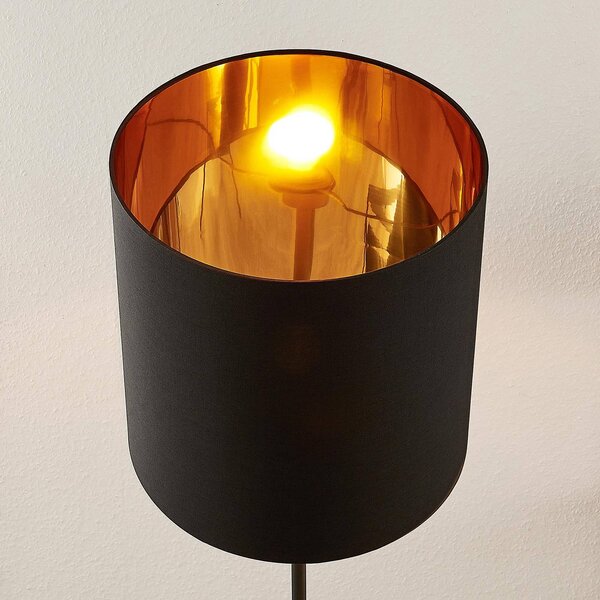 Lampa stojąca Nymar Lindby, czarny, salon / jadalnia, tkanina / materiał / jedwab, nowoczesny