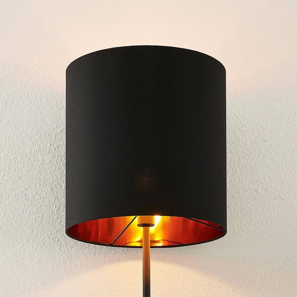Lampa stojąca Nymar Lindby, czarny, salon / jadalnia, tkanina / materiał / jedwab, nowoczesny