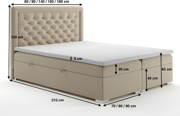 Podwójne łóżko boxspring 140x200 R5-R71