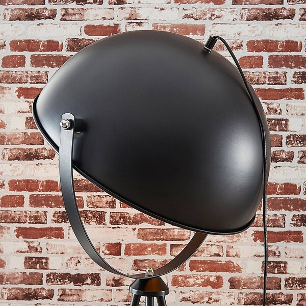 Lampa stojąca Meline Lindby, czarny, salon / jadalnia, metal, nowoczesny