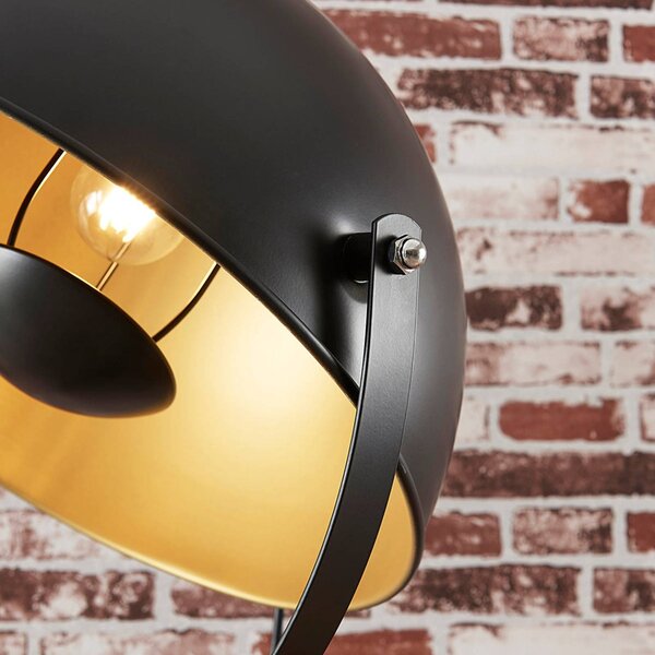 Lampa stojąca Meline Lindby, czarny, salon / jadalnia, metal, nowoczesny