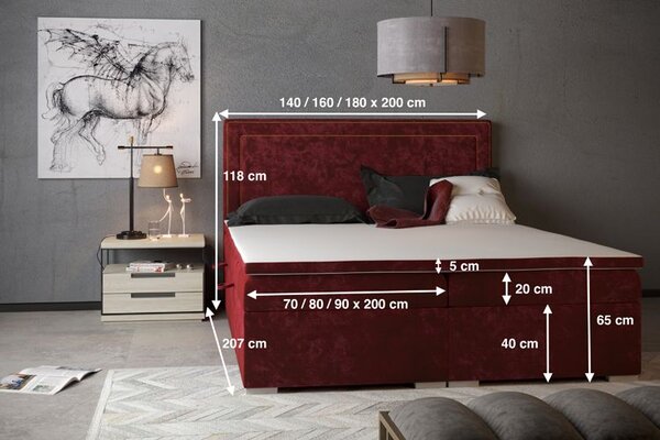 Podwójne łóżko boxspring 160x200 G6-M33