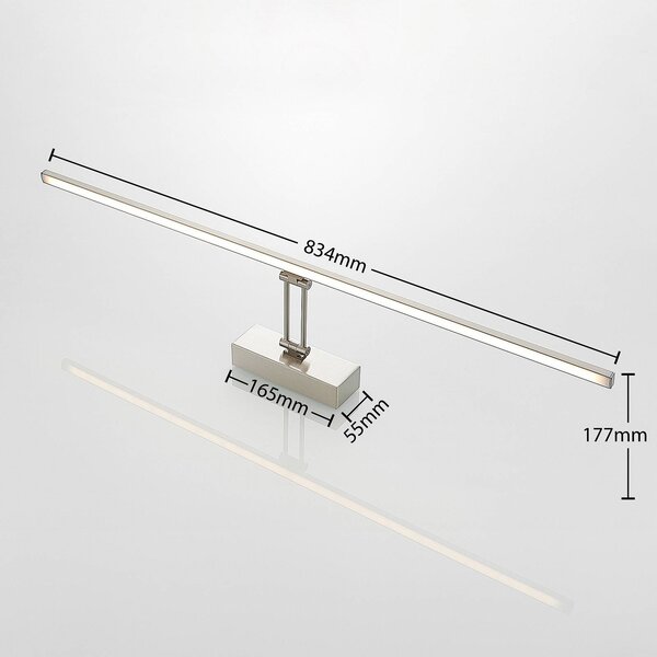 Oświetlenie obrazów LED Thibaud, 84 cm, nikiel, aluminium Thibaud Lucande, aluminiowy / szary / cynkowy, salon / jadalnia, metal, nowoczesny
