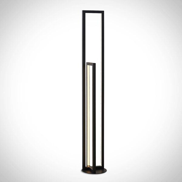 Lampa stojąca LED Hylda Lucande, możliwość ściemniania, czarny, salon / jadalnia, aluminium, nowoczesny