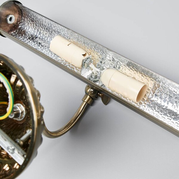 Lampa ścienna z obrazem Lindby Joely, 37 cm, mosiądz, metal, E14 Joely Lindby, możliwość ściemniania, brązowy / mosiężny, salon / jadalnia, metal, antyczny