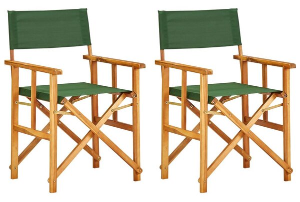 Krzesła reżyserskie składane zestaw Martin -zielone