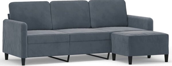 Sofa 3-osobowa z podnÃ³Å¼kiem, ciemnoszary, 180 cm, aksamit