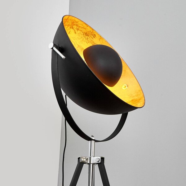 Lampa stojąca Mineva Lindby, czarny, salon / jadalnia, metal, nowoczesny