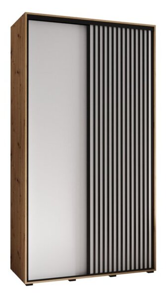 Szafa przesuwna wysoka Lanko 1 130, gł. 45 cm artisan + biały + czarny