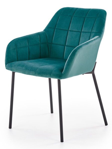 Nowoczesne krzesło tapicerowane Zeppen - ciemny zielony