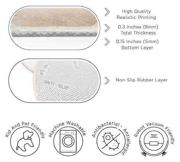 Niebiesko-beżowy okrągły dywan odpowiedni do prania ø 100 cm Puddle – Mila Home