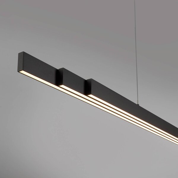 Q-Smart-Home Inteligentna lampa wisząca Q-Arian, możliwość ściemniania, czarny, salon / jadalnia, metal, nowoczesny