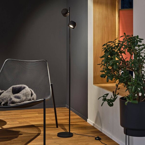 Paulmann Lampa stojąca LED Puric Pane I, możliwość ściemniania, czarny, salon / jadalnia, metal, nowoczesny